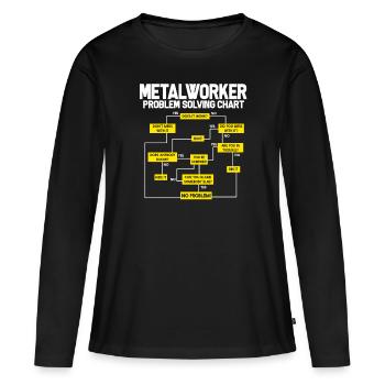 Metallbauer Metaller Metall Schweißen Schlosser - Frauen Premium Bio Langarmshirt - Schwarz - Vorne - Julia (174cm)