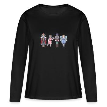 Casse-noisette chiffres casse-noisette classique - T-shirt manches longues Premium bio Femme - noir - Devant - Julia (174cm)