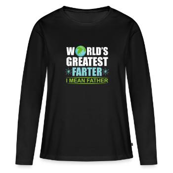 Le plus grand fœtus du monde, je voulais un cadeau père-père - T-shirt manches longues Premium bio Femme - noir - Devant - Julia (174cm)