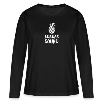 Pineapple Squad - T-shirt manches longues Premium bio Femme - noir - Devant - Julia (174cm)