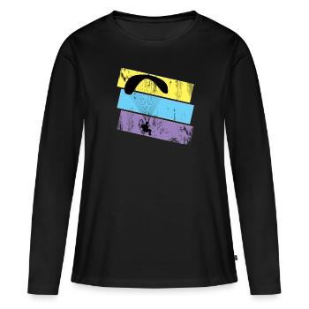 Conception des paramoteurs - T-shirt manches longues Premium bio Femme - noir - Devant - Julia (174cm)