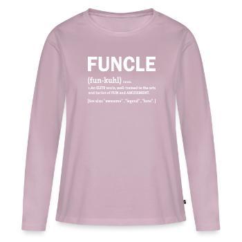 Funcle Definition - Women's Premium Organic Long Sleeve Shirt - dusky pink - Front - Julia (174cm)