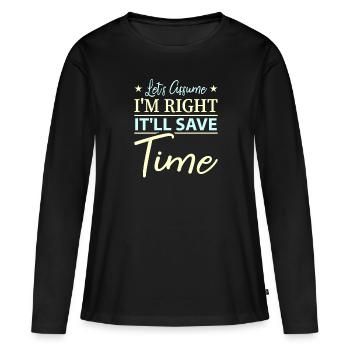 Drôle de sort - T-shirt manches longues Premium bio Femme - noir - Devant - Julia (174cm)