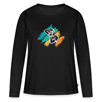 Photograph - Frauen Premium Bio Langarmshirt - Schwarz - Vorne - Julia (174cm)