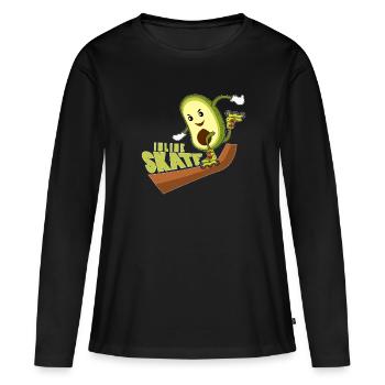 inline skates, inline skate Shirt, - Frauen Premium Bio Langarmshirt - Schwarz - Vorne - Julia (174cm)