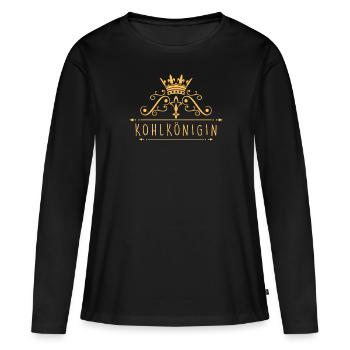 Kohlkönig Kohlkönigin Kohlfahrt Kohltour Geschenk - Frauen Premium Bio Langarmshirt - Schwarz - Vorne - Julia (174cm)