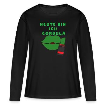 Cordula Fasching Geschenk und Idee für Schlager - Frauen Premium Bio Langarmshirt - Schwarz - Vorne - Julia (174cm)