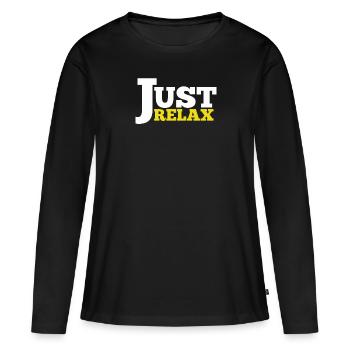 Just Relax - Frauen Premium Bio Langarmshirt - Schwarz - Vorne - Julia (174cm)