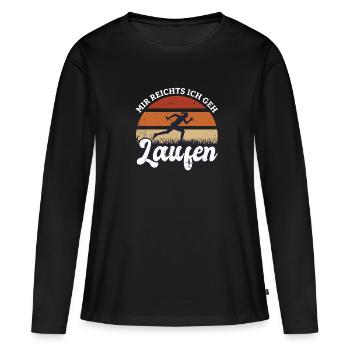 Mir reichts ich geh laufen Frauen Laufen - Frauen Premium Bio Langarmshirt - Schwarz - Vorne - Julia (174cm)