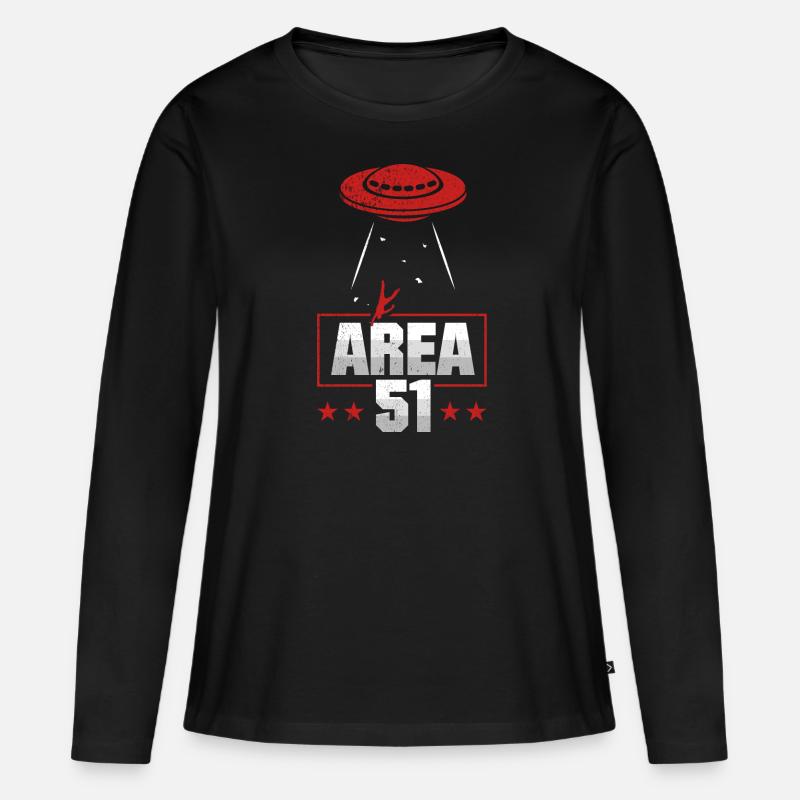 Area 51 - Frauen Premium Bio Langarmshirt - Schwarz