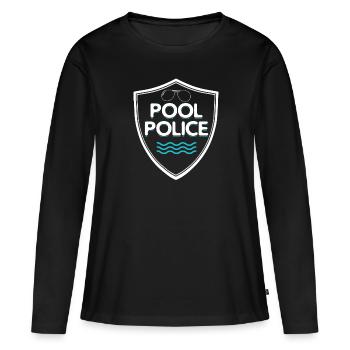 Piscine police maître nageur piscine piscine police - T-shirt manches longues Premium bio Femme - noir - Devant - Julia (174cm)