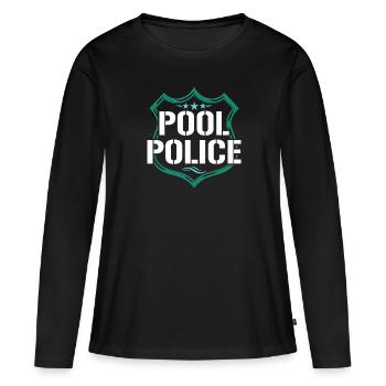 Piscine police maître nageur piscine piscine police - T-shirt manches longues Premium bio Femme - noir - Devant - Julia (174cm)