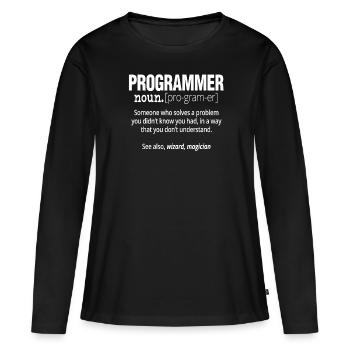 Programmer Noun Funny Software Engineer Coder - Frauen Premium Bio Langarmshirt - Schwarz - Vorne - Julia (174cm)