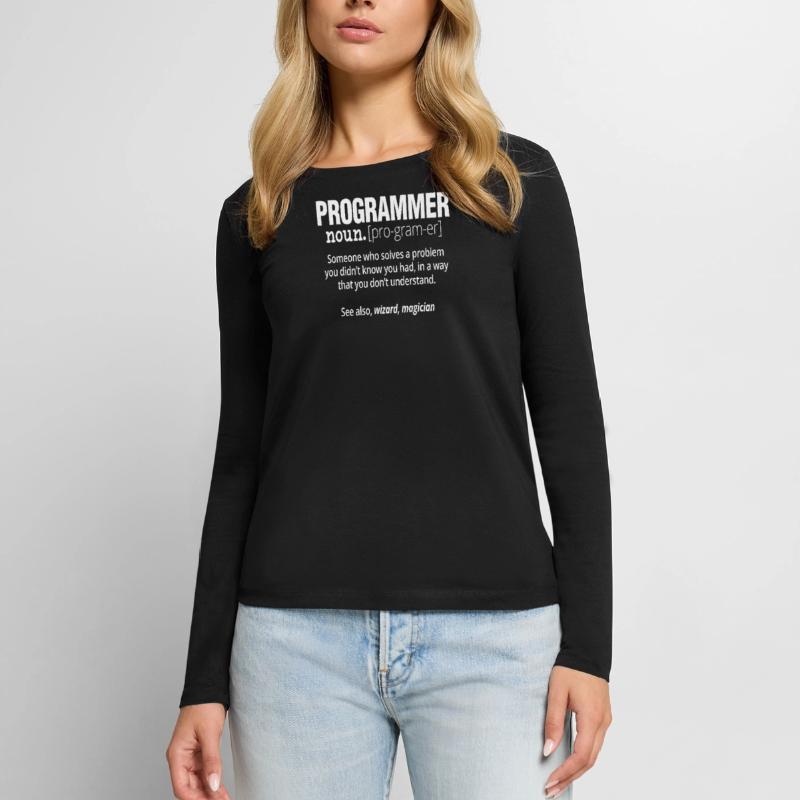 Programmer Noun Funny Software Engineer Coder Frauen Premium Bio Langarmshirt