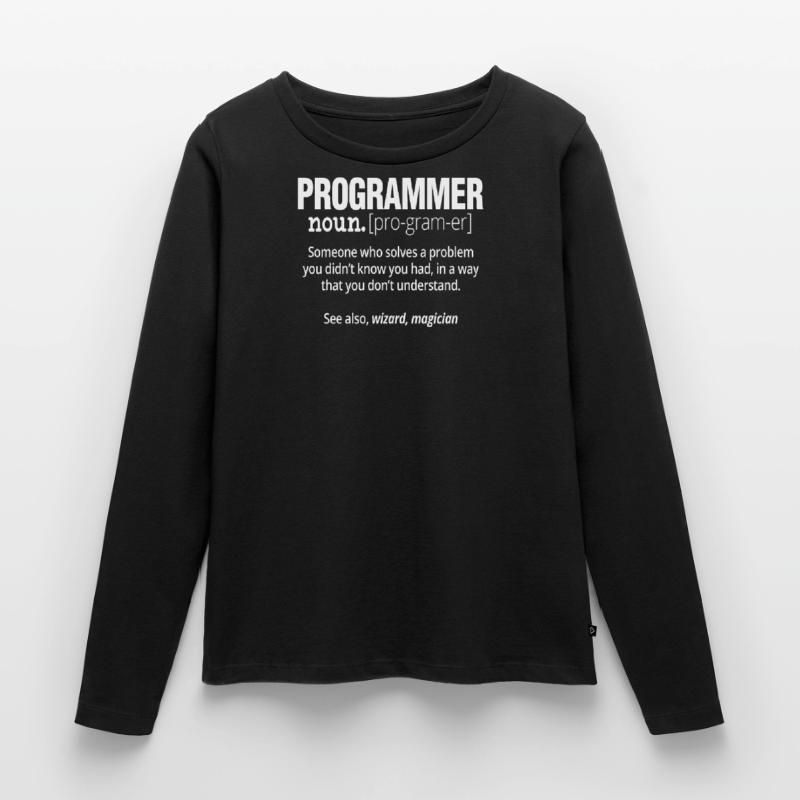 Programmer Noun Funny Software Engineer Coder Frauen Premium Bio Langarmshirt