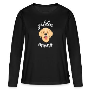 Golden Mama Golden Retriever - Frauen Premium Bio Langarmshirt - Schwarz - Vorne - Julia (174cm)
