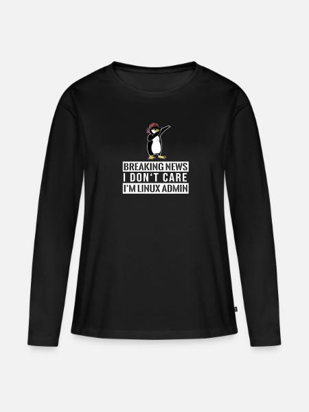 IT Nerd Linux Linux Pinguin Geek Software Engineer - Frauen Premium Bio Langarmshirt - Schwarz