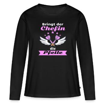 Dartzubehör, Dartautomat, Dartscheibe elektronisch - Frauen Premium Bio Langarmshirt - Schwarz - Vorne - Julia (174cm)
