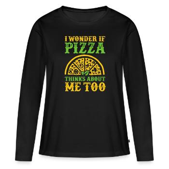 Je me demande ... - T-shirt manches longues Premium bio Femme - noir - Devant - Julia (174cm)