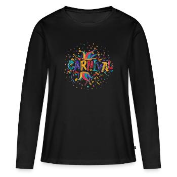 Fasching - Frauen Premium Bio Langarmshirt - Schwarz - Vorne - Julia (174cm)
