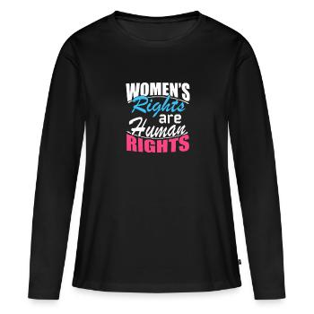 Les droits des femmes sont un don des droits humains - T-shirt manches longues Premium bio Femme - noir - Devant - Julia (174cm)