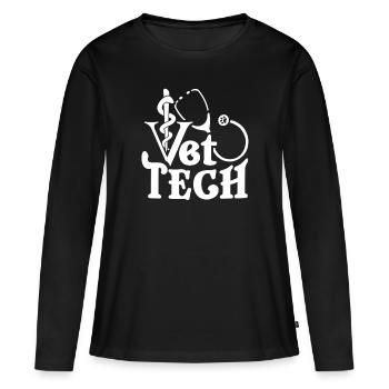 Vet Tech Stethoscope - Women's Premium Organic Long Sleeve Shirt - black - Front - Julia (174cm)