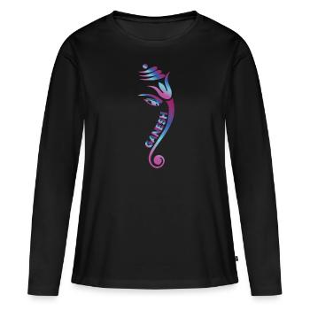 Ganesha - dieu hindou - T-shirt manches longues Premium bio Femme - noir - Devant - Julia (174cm)