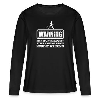 Cadeau de marche de marche nordique - T-shirt manches longues Premium bio Femme - noir - Devant - Julia (174cm)