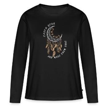 Schamanisch Spirituelles Traumfänger Esoterik Yoga - Frauen Premium Bio Langarmshirt - Schwarz - Vorne - Julia (174cm)