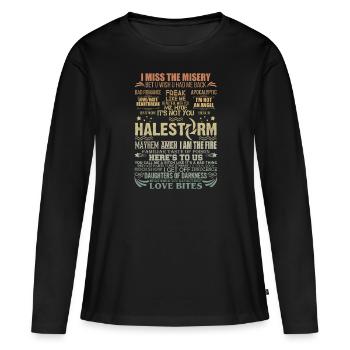 Je regrette la misère, je parie que vous souhaiteriez me revoir - T-shirt manches longues Premium bio Femme - noir - Devant - Julia (174cm)