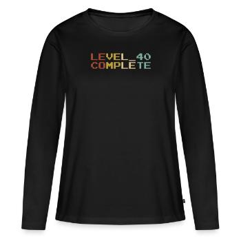 40 years - 40th birthday level 40 complete - Women's Premium Organic Long Sleeve Shirt - black - Front - Julia (174cm)