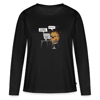 Cookies acceptés Cookies Gift - T-shirt manches longues Premium bio Femme - noir - Devant - Julia (174cm)