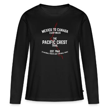 Der PCT Der Pacific Crest Trail - Frauen Premium Bio Langarmshirt - Schwarz - Vorne - Julia (174cm)