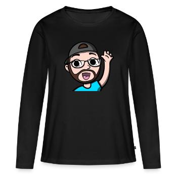 Funny Hi Emoji comic design by gaming streamer - Women's Premium Organic Long Sleeve Shirt - black - Front - Julia (174cm)