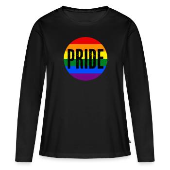 Happy Pride Month LGBT Pride Sensibilisation - T-shirt manches longues Premium bio Femme - noir - Devant - Julia (174cm)