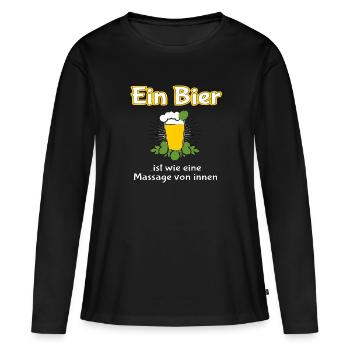 Bier Beer Bier Bier Hopfen Bier Biershirt Bier - Frauen Premium Bio Langarmshirt - Schwarz - Vorne - Julia (174cm)