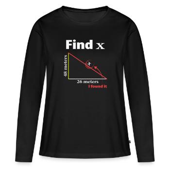 Pythagore Triangle Mathématicien ou professeur de maths - T-shirt manches longues Premium bio Femme - noir - Devant - Julia (174cm)