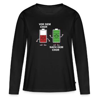 vor dem chor nach dem chor - Frauen Premium Bio Langarmshirt - Schwarz - Vorne - Julia (174cm)