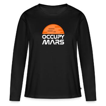occupy mars - Women's Premium Organic Long Sleeve Shirt - black - Front - Julia (174cm)