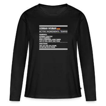 GERMAN WOMAN Ingredients list German Woman - Frauen Premium Bio Langarmshirt - Schwarz - Vorne - Julia (174cm)