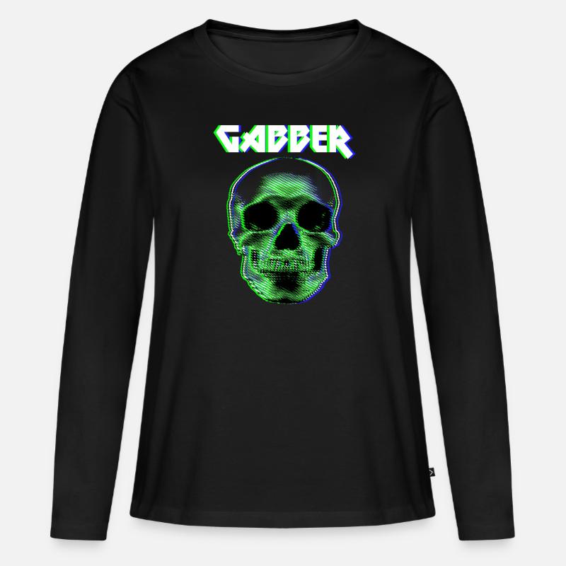 gabber gabba techno hardstyle speedcore Geschenk - Frauen Premium Bio Langarmshirt - Schwarz