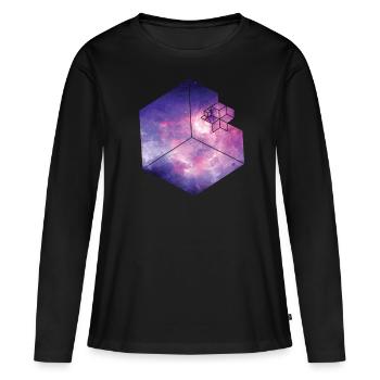 Galaxy - Frauen Premium Bio Langarmshirt - Schwarz - Vorne - Julia (174cm)