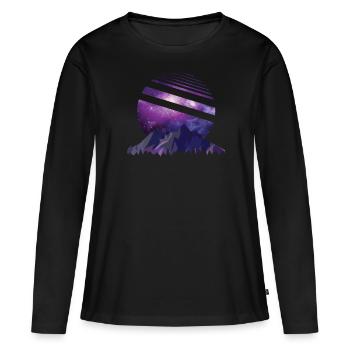 Galaxy - Galaxie - Frauen Premium Bio Langarmshirt - Schwarz - Vorne - Julia (174cm)