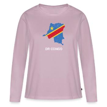 Landkarte der Demokratischen Republik Kongo - Frauen Premium Bio Langarmshirt - Altrosa - Vorne - Julia (174cm)