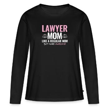 Avocate maman comme une maman ordinaire mais plus impressionnante - T-shirt manches longues Premium bio Femme - noir - Devant - Julia (174cm)