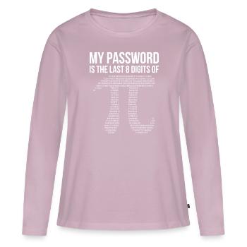 Pi - T-shirt manches longues Premium bio Femme - rose poudré - Devant - Julia (174cm)