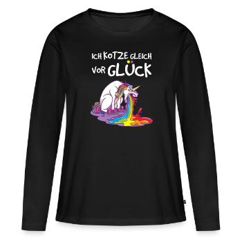 Ich kotze gleich vor Glück - Frauen Premium Bio Langarmshirt - Schwarz - Vorne - Julia (174cm)