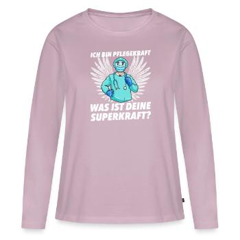 Pflegekraft Altenpflege Superkraft Systemrelevant - Frauen Premium Bio Langarmshirt - Altrosa - Vorne - Julia (174cm)