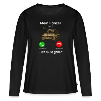 Panzerkampfwagen Tiger Panzer Militär Weltkrieg - Frauen Premium Bio Langarmshirt - Schwarz - Vorne - Julia (174cm)