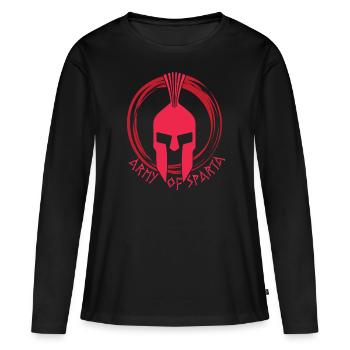 Casque Sparta Troy - T-shirt manches longues Premium bio Femme - noir - Devant - Julia (174cm)